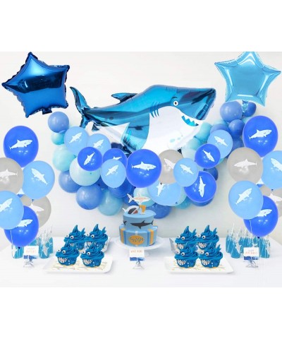 Shark Balloons Birthday Decorations Set for Boy Shark Themed Baby Shower Birthday Party Decorations - CC18LK08QGA $14.96 Part...