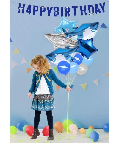 Shark Balloons Birthday Decorations Set for Boy Shark Themed Baby Shower Birthday Party Decorations - CC18LK08QGA $14.96 Part...