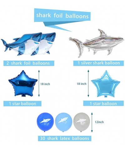 Shark Balloons Birthday Decorations Set for Boy Shark Themed Baby Shower Birthday Party Decorations - CC18LK08QGA $14.96 Part...