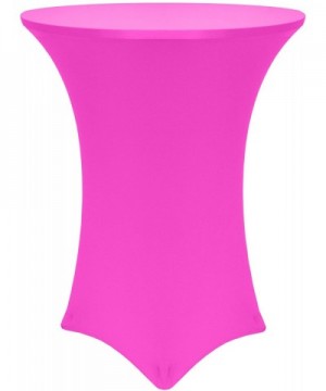 30-36-Inch Round Cocktail Spandex Fitted Stretch Elastic Tablecloth Neon Pink - Neon Pink - CJ186KS0DSQ $36.75 Tablecovers