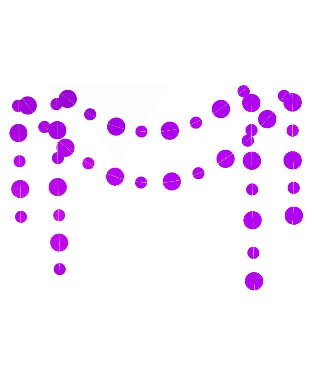 Purple Circle Dots Glitter Paper Garlands Hanging Banner for Party Decorations 4 in Pack - Purple - CI193G7WI7D $6.29 Banners...