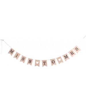 Miss to Mrs Wedding or Party Natural Burlap Banner Decoration - CM17YYZ5QRA $5.42 Banners & Garlands