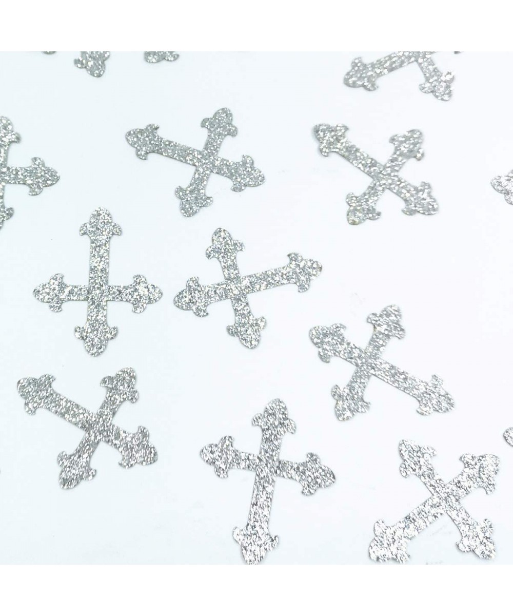 100 Counts Christening Cross Table Confetti for Baby Shower Baptism Party Decorations - Silver - CG18R3ZCG5N $6.47 Confetti