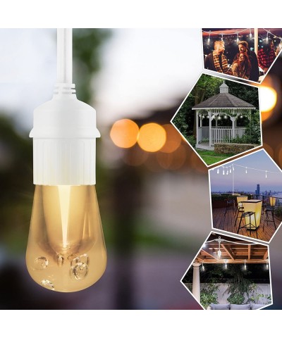 Enbrighten Vintage LED Cafe String Lights- White- 12 Foot Length- 6 Impact Resistant Lifetime Bulbs- Premium- Shatterproof- W...