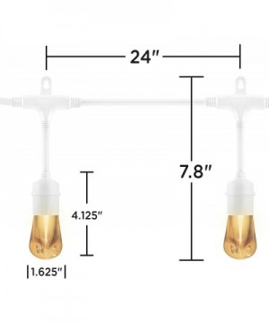 Enbrighten Vintage LED Cafe String Lights- White- 12 Foot Length- 6 Impact Resistant Lifetime Bulbs- Premium- Shatterproof- W...