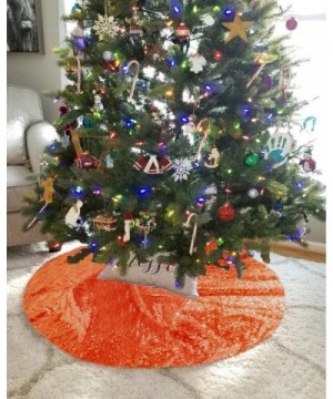 Coral Sequin Tree Skirt 24" Round Tree Skirt Orange Christmas Tree Decoration Xmas Tree Skirt Wedding Party Decor Glitter Tre...