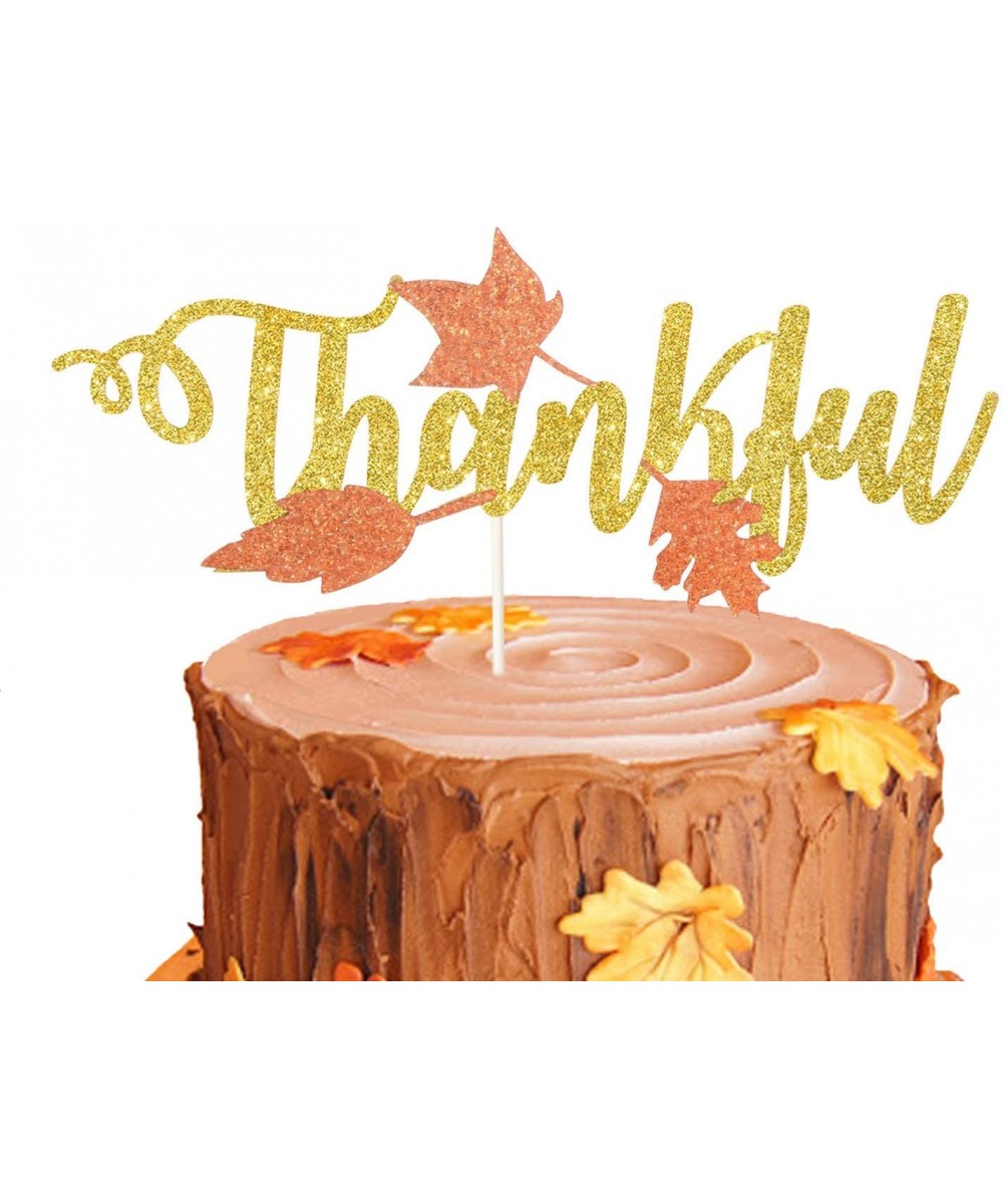 Thankful Thanksgiving Cake Topper Thanks Giving Sign Table Centerpiece Give Thanks Dinner Decor Party Pie Topper Friendsgivin...