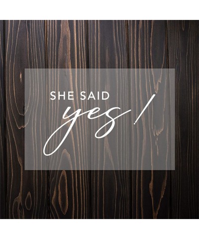 Scripted He Asked- She Said Yes- 2 PC Acrylic Sign- 7.5 x 11 Inch- Stand Included- Wedding- Engagement- Bridal Shower- Bachel...