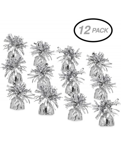 5.5" Silver Metallic Wrapped Balloon Weights for Birthday Party Decoration- Pack of 12 - CU18LC9OOLD $10.92 Balloons