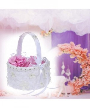 Wedding Lace Flower Girl Flower Basket Western Wedding White Elegant Romantic Flower Basket Decoration - A3 - CR18A49REIG $10...