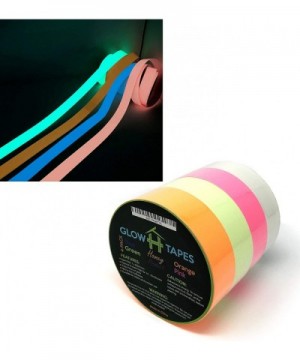 Glow in Dark Tape - Heavy Duty Set of 4 Bright Colors Green- Orange- Blue- Pink - Strong With Hours of Glow - Great For Glow ...