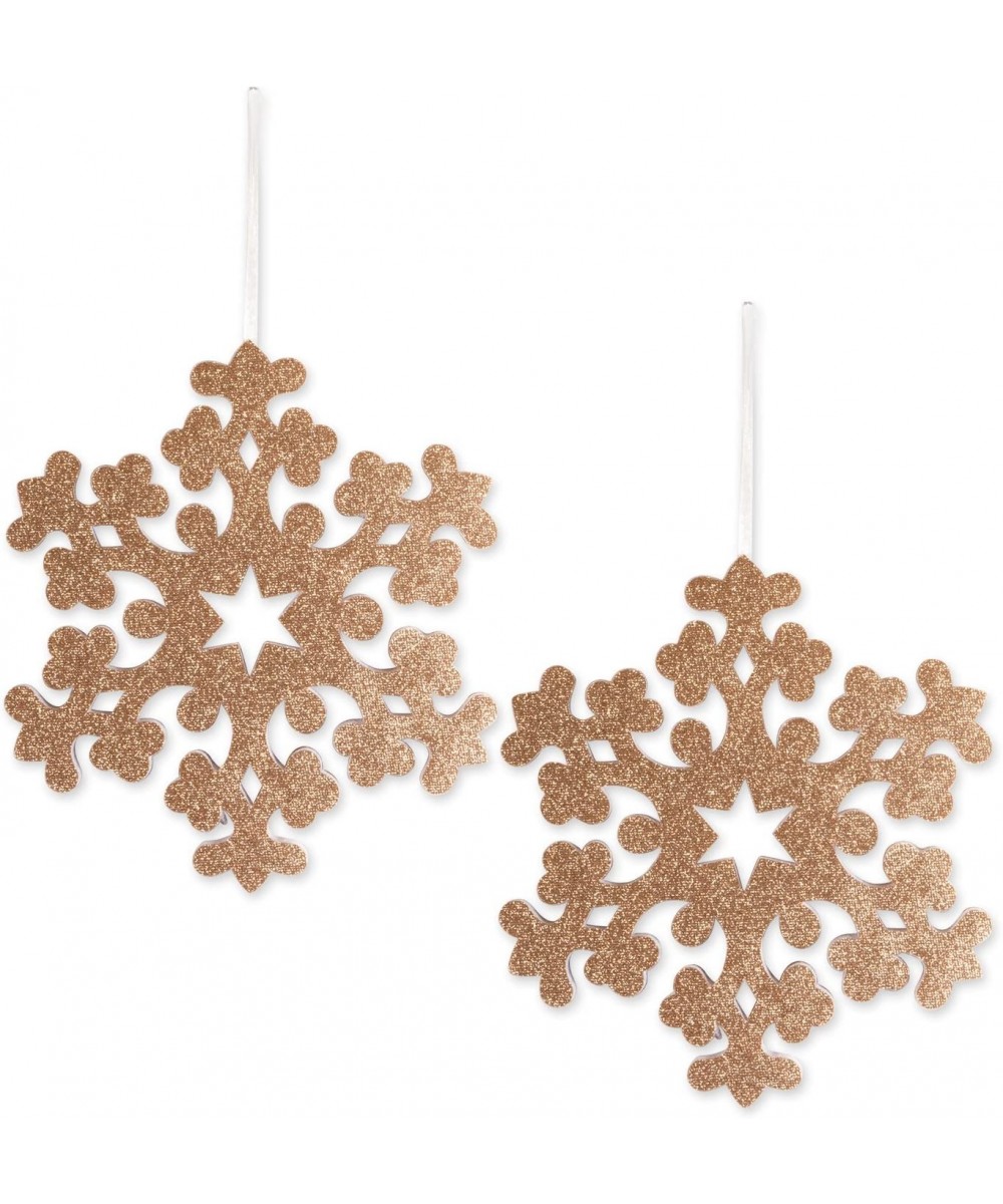 Large Hanging Snowflakes with Golden Sparkle for Holiday Door & Wall Decoration- Enhance Your Décor for Home- School- Office-...