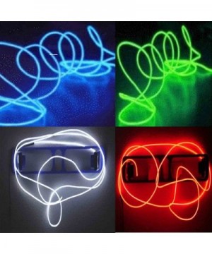 4 Pack - Neon Glowing Strobing Electroluminescent Wire/El Wire(Blue- Green- Red- White) + 3 Modes Battery Controllers - C411P...