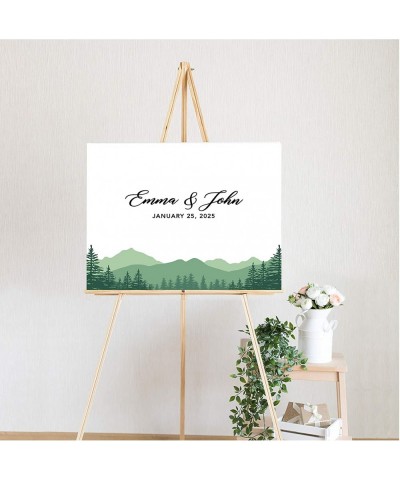 Custom Large Wedding Canvas Guestbook Alternative- 16 x 20 Inches- Mountain Forest Trees- Horizontal Woodland Wedding Persona...