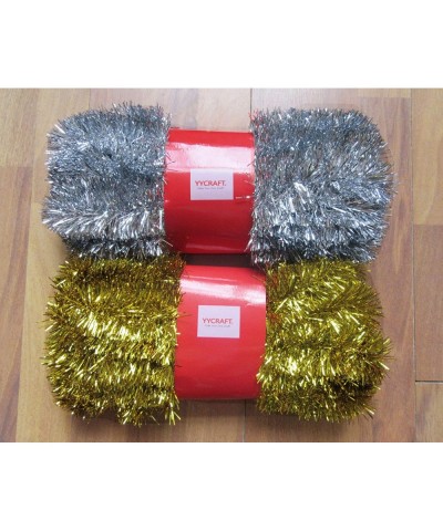 15 Yards (45 Feet) Commercial Length Thick Foil Tinsel Christmas Garland Classic Christmas Decorations- Gold - Gold - CW18Y4G...