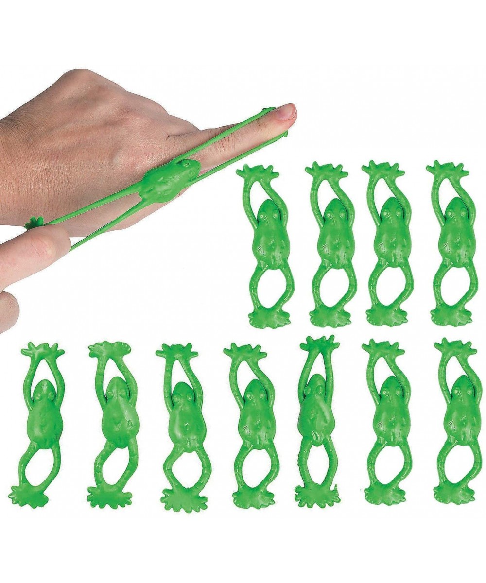 Vinyl Stretchable Flying Slingshot Frogs - 12 Pack - 3.5 Inches - for Kids- Boys- and Girls - Party Favors- Fun- Toy- Bag Stu...