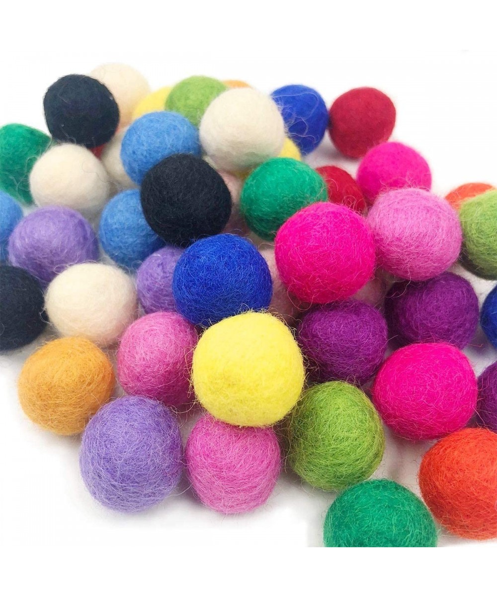 Kojoon Felt Wool Balls Felt Garland Balls 2cm 100pc Mix Color Pom Poms Garland Party Home Decor - 100pc Wool Balls - CT18HZT7...