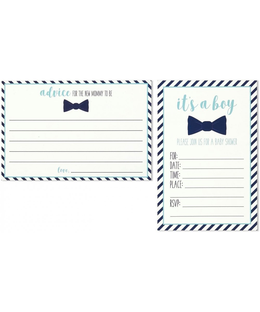 32-Pack Baby Boy Shower Invite Set - 16 Invites and 16 Advice Cards - Envelopes Included- 4 x 6 Inches - CP17XX9L390 $5.51 In...