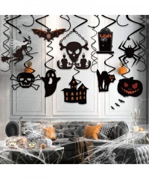 Halloween Party Hanging Decorations Kit- 30pcs Halloween Hanging Swirl- Halloween Banner- 20pcs Halloween Balloons with 60g H...