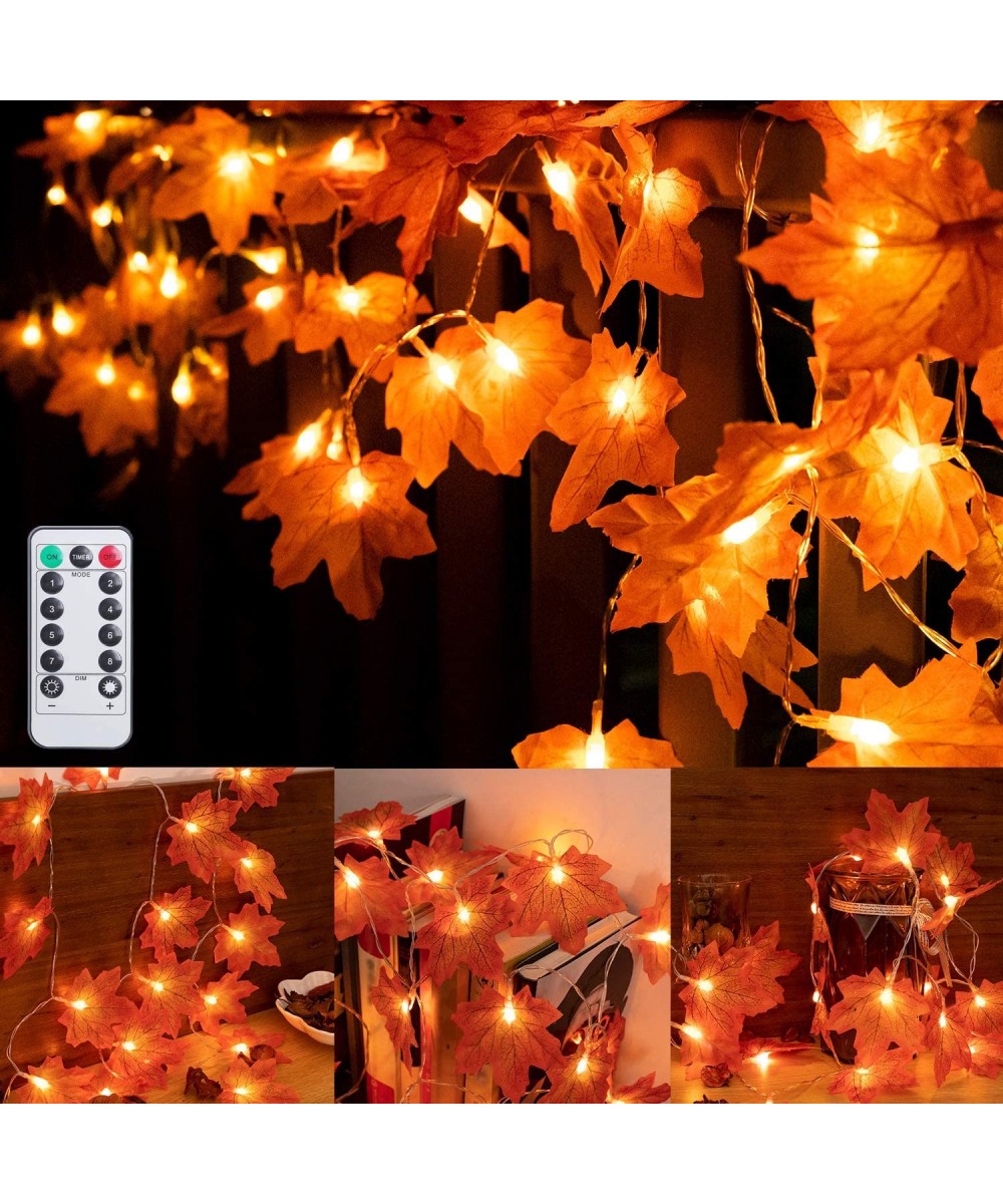 2 Pack Maple Leaf String Lights- 20 LED Battery Operated String Lights Fall Lights- Autumn Indoor & Outdoor Parties Thanksgiv...