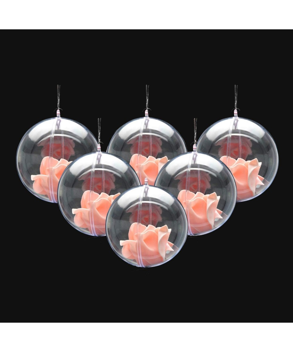20Pcs DIY Ornament Balls Christmas Decorations Tree Ball 3.15"/80mm Clear Fillable Baubles Craft for New Years Present Holida...
