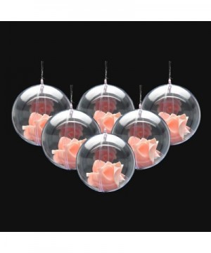 20Pcs DIY Ornament Balls Christmas Decorations Tree Ball 3.15"/80mm Clear Fillable Baubles Craft for New Years Present Holida...