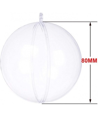 20Pcs DIY Ornament Balls Christmas Decorations Tree Ball 3.15"/80mm Clear Fillable Baubles Craft for New Years Present Holida...