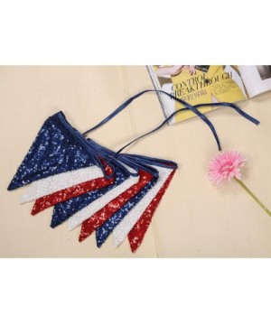 White Navy Blue and Red Sequin Bunting- Multicolor Fabric Triangle Flag Bunting for Party-Wedding Sequin Bunting/Garland- Out...