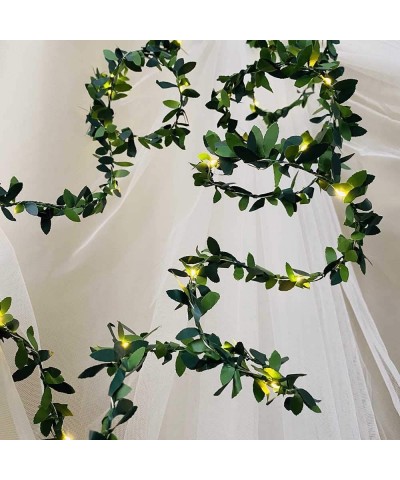 100LEDs Solar Powered Tiny Leaf Green Garland Vine Fairy String Light Warm White Wedding Party Christmas Holiday Patio Decora...