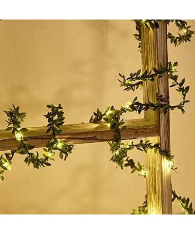 100LEDs Solar Powered Tiny Leaf Green Garland Vine Fairy String Light Warm White Wedding Party Christmas Holiday Patio Decora...