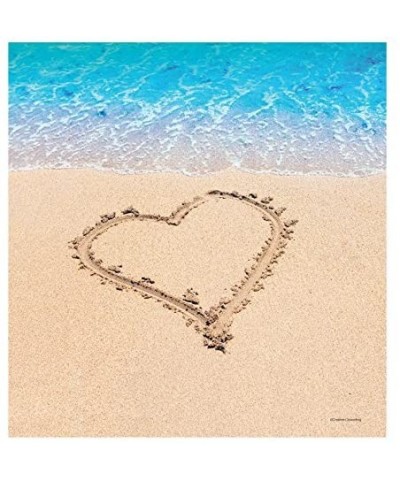 Border Printed Wedding Plastic Tablecover- Beach Love - Brown/Blue - 54 x 108 - C211JB4XSUR $5.51 Tablecovers
