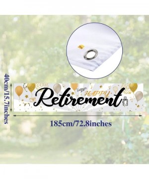 Happy Retirement Banner Horizontal Large Happy Retirement Sign Banner Fabric Retirement Yard Sign Backdrop for Retirement Par...