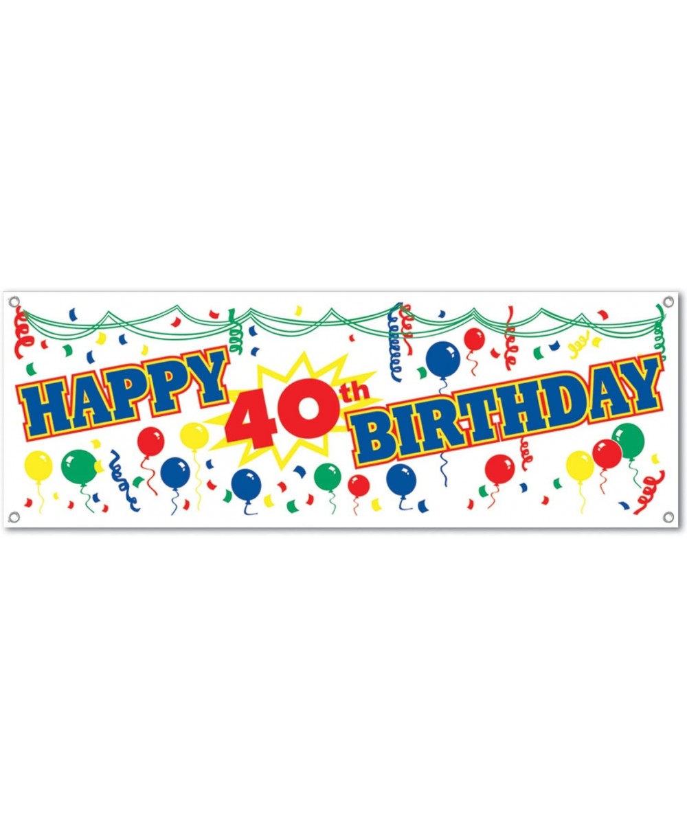 Happy 40th Birthday Sign Banner Party Accessory (1 count) (1/Pkg) - CN115Y1R1IL $5.38 Banners & Garlands