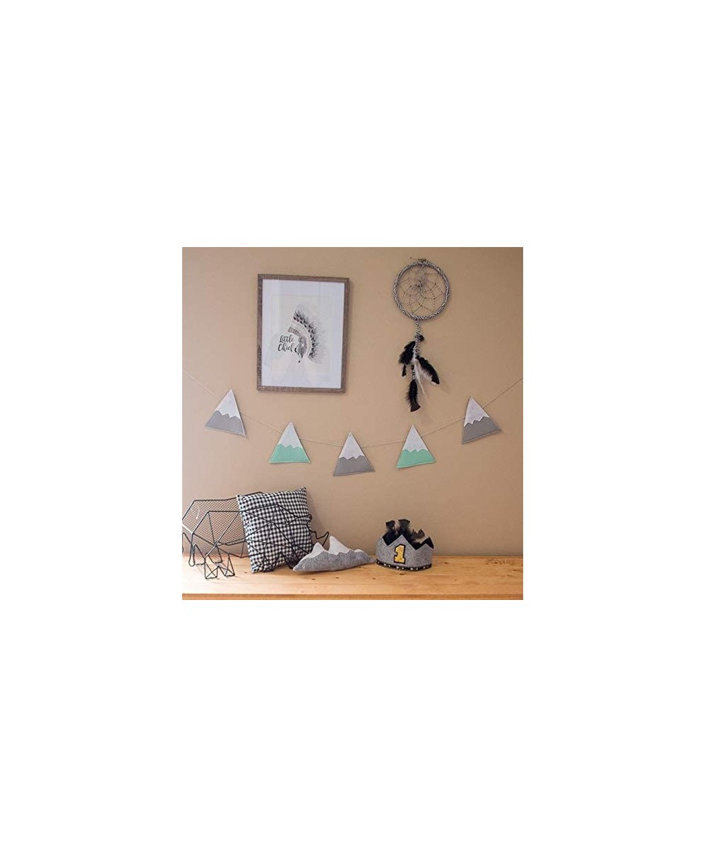 Kids Nursery Decor Mountain Garland Banner Mint and Grey Felt Bunting- Woodland Theme Nursery- Rustic Nursery Decor. Handmade...