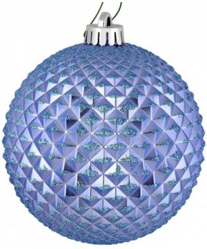 4" Periwinkle Durian Glitter Ball Christmas Tree Ornament (6 pack) (N188529D) - CX18HYRYZM4 $18.01 Ornaments