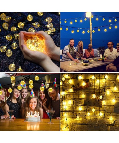 Globe Solar String Lights 50 LED 23 Ft Waterproof Outdoor Indoor Crystal Balls Fairy Lights with 8 Modes for Home Garden Pati...