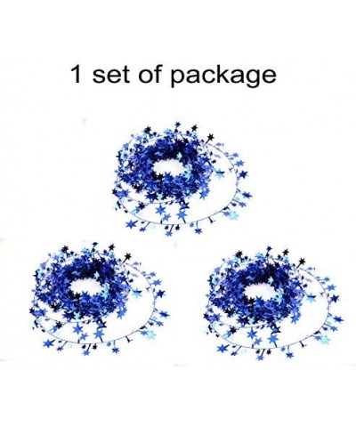 3PCS/1set Star Garland Tinsel Stars Brace Tinsel Wire Garland Christmas Decoration Party Accessory (Blue) - Blue - CI12K4Z667...