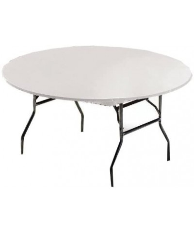 Round Stay Put Plastic Table Cover- 60-Inch- White - White - CK11HMMXMC9 $4.13 Tablecovers