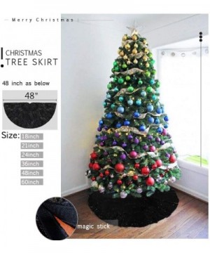 Christmas Tree Skirt 24" Tree Skirt Black Round Sequin Tree Skirt Xams Mini Tree Skirt Glitter Christmas Decorations Tree Ski...