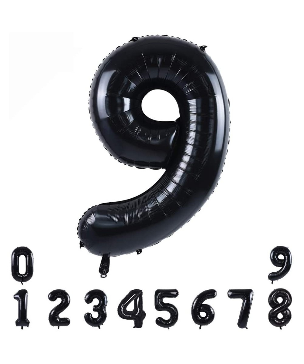 40 Inch Black Large Numbers Balloons0-9-Number 9 Digit Helium Balloons-Foil Mylar Big Number Balloons for Birthday Party Supp...