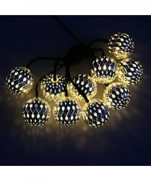 20 LED Battery Operated White Moroccan Orb Fairy Lights String for Outdoor Garden Patio Christmas Party Wedding Decoration (W...