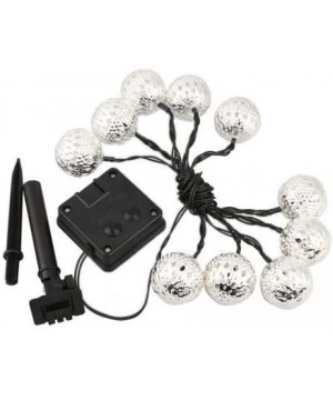 20 LED Battery Operated White Moroccan Orb Fairy Lights String for Outdoor Garden Patio Christmas Party Wedding Decoration (W...