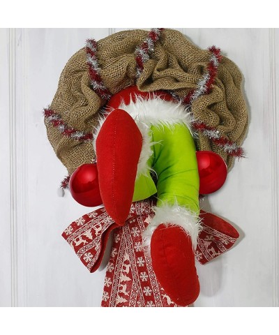 Christmas Wreaths for Front Door- How The Christmas Thief Stole Christmas Burlap Wreath- Funny Christmas Decorations for Indo...