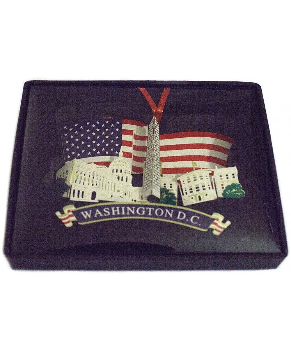 American Flag Christmas Ornament with Washington DC monuments - Great Stocking Stuffer!! - CQ1187ZIYWX $10.28 Ornaments