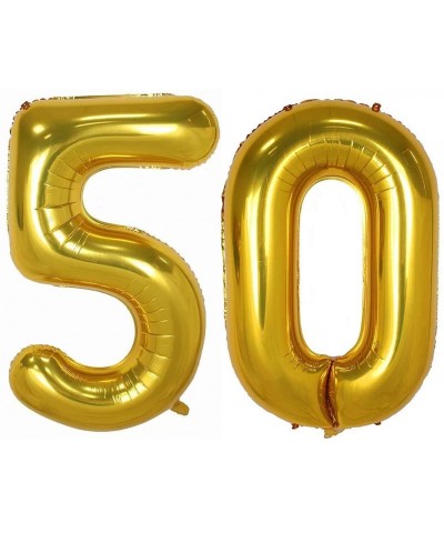 Gold Number 50 Balloon- 40 Inch - Gold Number 50 - CY18K5LK3E0 $5.99 Balloons