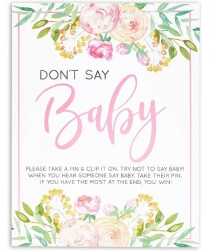 Baby Shower Games- Don't Say Baby (Pink- 8 x 10 in- 61 Pieces) - CJ18YYMD22Y $9.14 Party Games & Activities