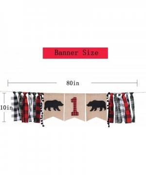 Lumberjack 1st Birthday Party Supplies - Bear Birthday Banner for Photo Booth Props and Backdrop Cake Smash-Buffalo Plaid Ban...