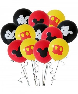 30 Pack Mouse Balloons 12 Inch Latex Balloons Red Black Yellow Balloons Kit for Baby Bbay Party Baby Shower Mouse Theme Party...