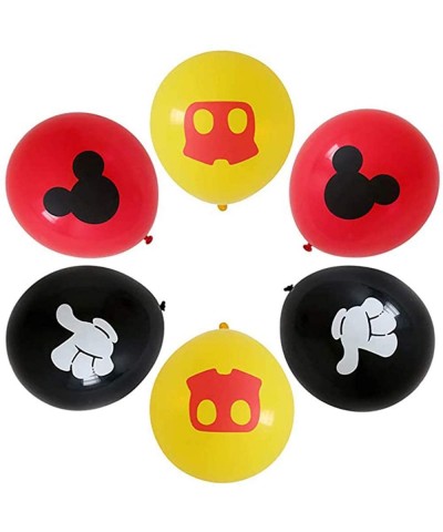 30 Pack Mouse Balloons 12 Inch Latex Balloons Red Black Yellow Balloons Kit for Baby Bbay Party Baby Shower Mouse Theme Party...