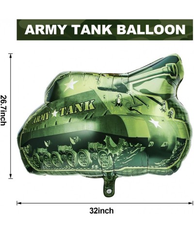 6 Pieces Army Tank Foil Balloon Tank Shape Mylar Balloons Camouflage Count Party Supplies Birthday Balloons for Army Themed P...